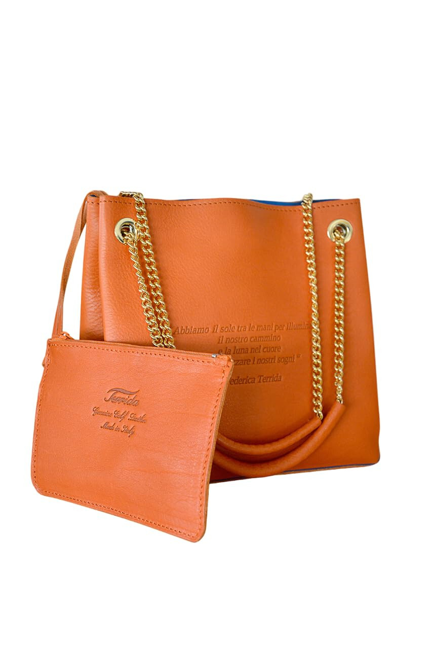 Leather Tote with Quote, Inner Pouch Handmade to Order Luxury Handbag NO CLOSURE
