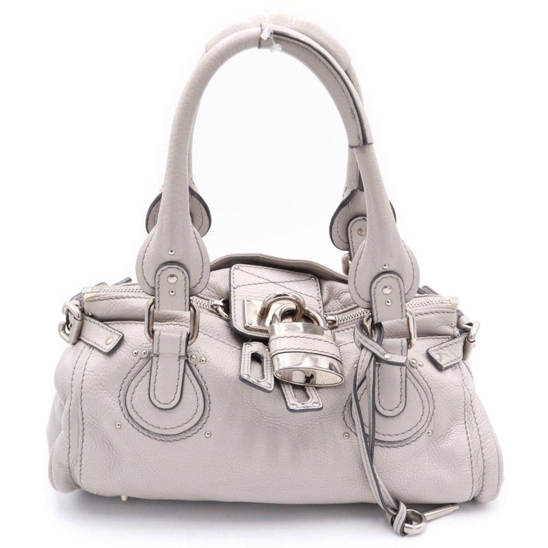 Chloe Paddington Handbag Light Grey Leather With Gold Hardware Used 175267375275