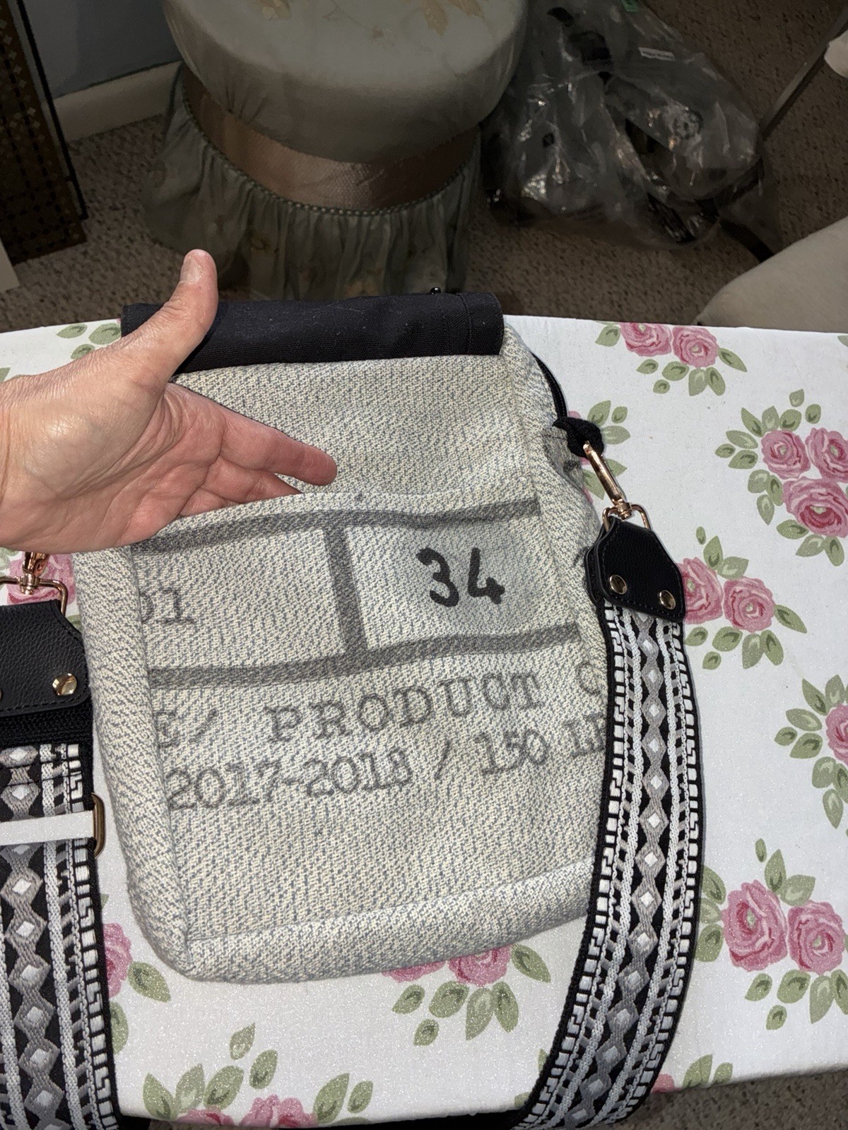 Looptworks Upcycled Gray Crossbody Bag with Black Accent