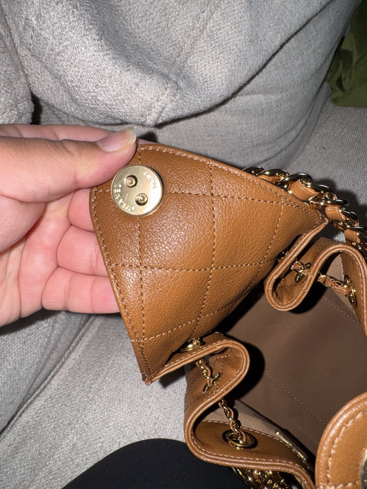 CHANEL 25 Small In The Color Camel Caviar Leather Gold Hardware Season 26A