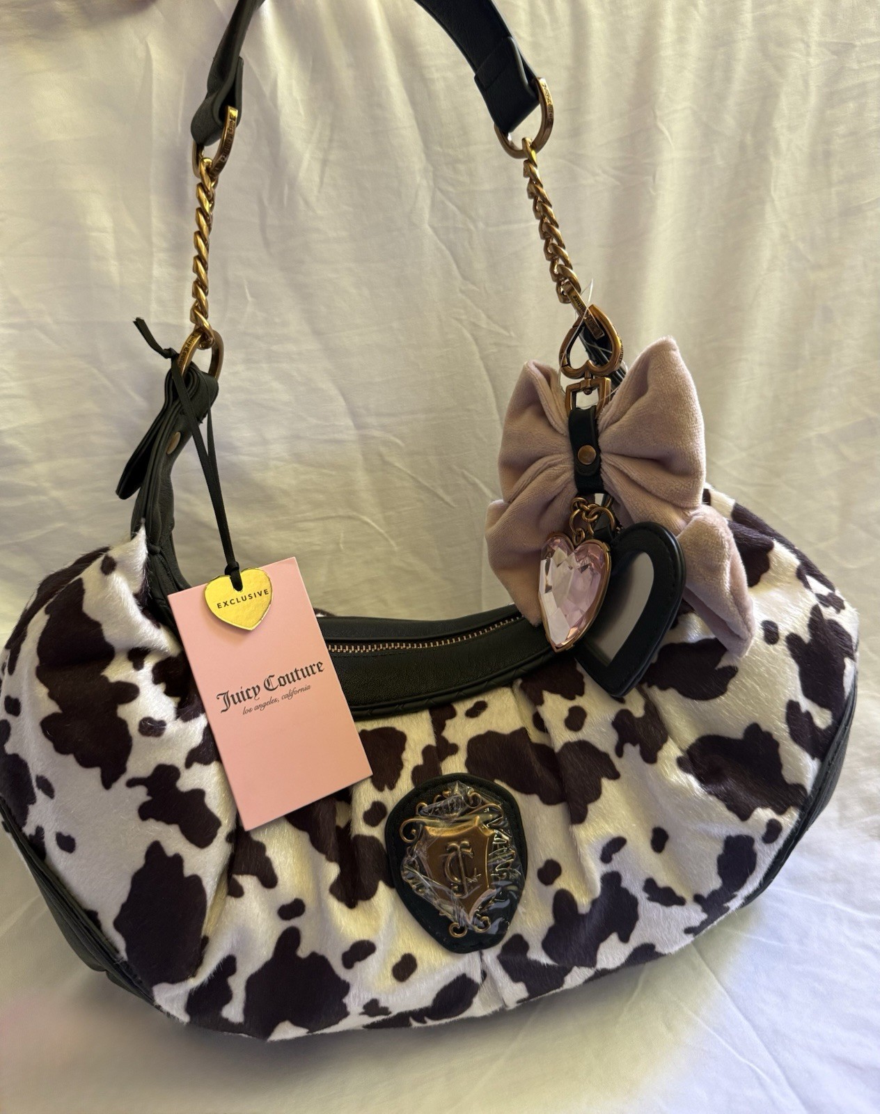 Juicy Couture Romance Cow Print Hobo Bag NWT