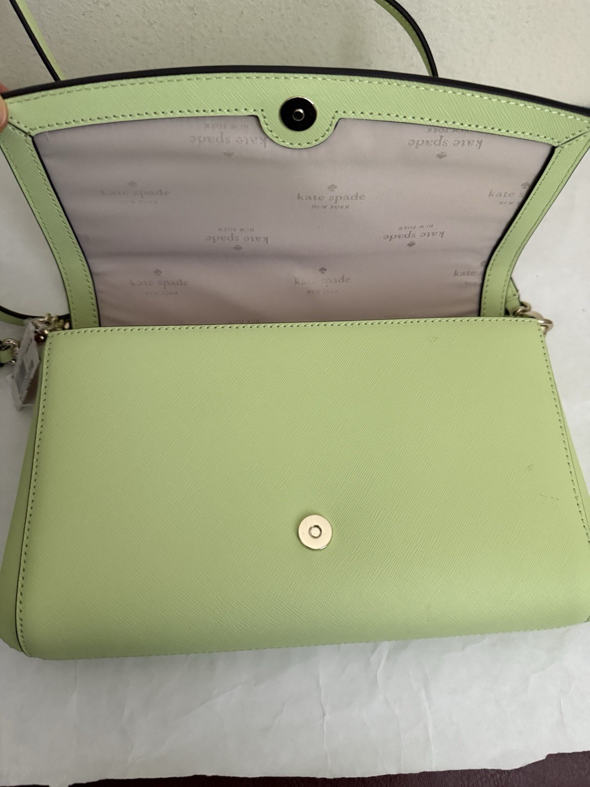 NWT Kate Spade Laurel Way Greer Saffiano Leather Crossbody Bag $299 MATCH LATTE