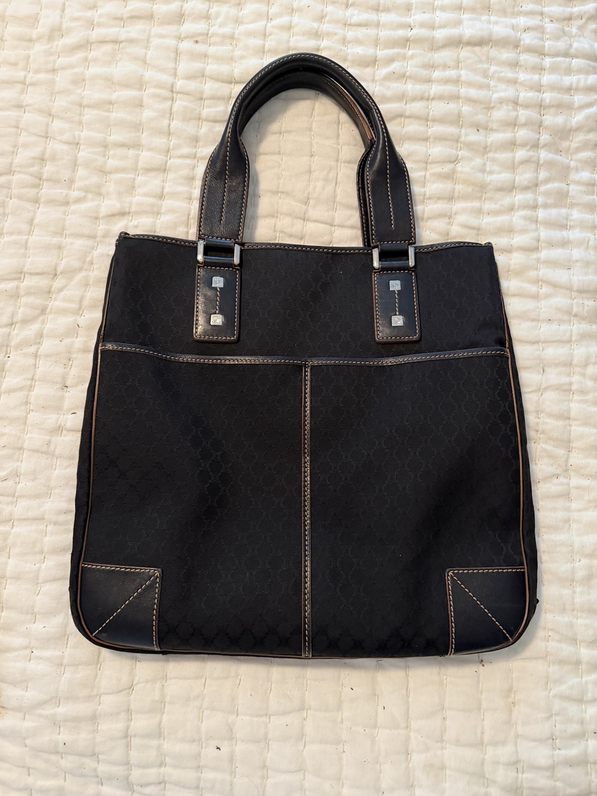 Celine Macadam Black Canvas Tote Bag