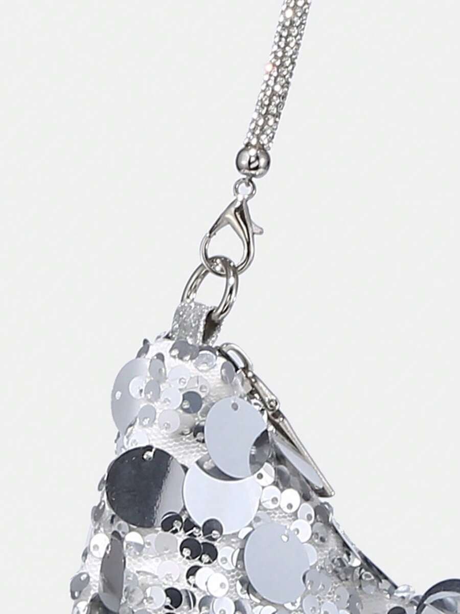 Mini Rhinestone Evening Bag Women Chain Shoulder Clutch Pearl Party Purse