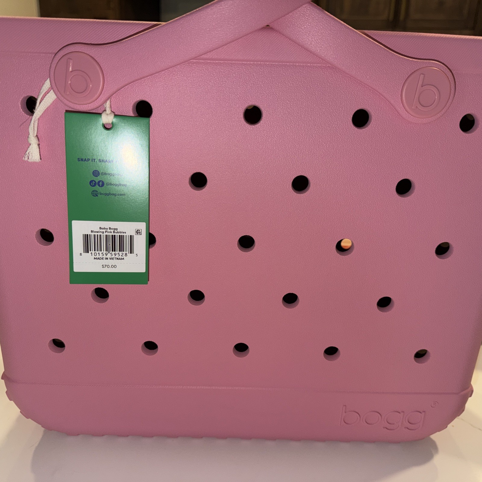 BOGG BAG Baby Tote – 15in x 13in x 5.25in – Blowing Pink Bubbles NEW