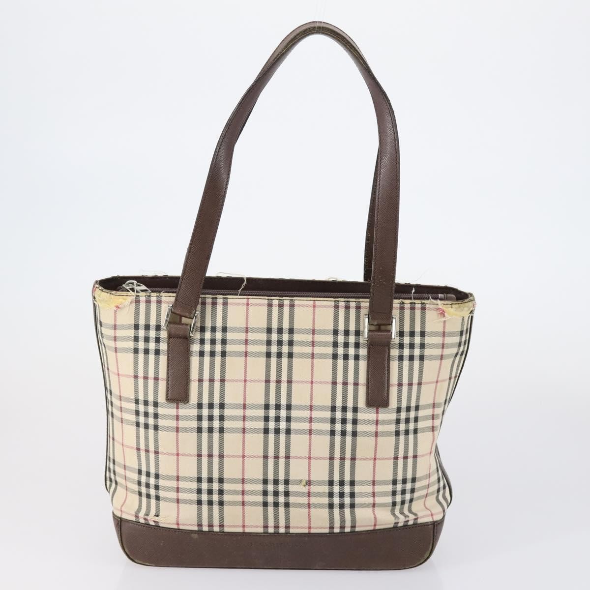 BURBERRY Nova Check Shoulder Bag Nylon Canvas 4 Set Beige Brown black Auth 1…