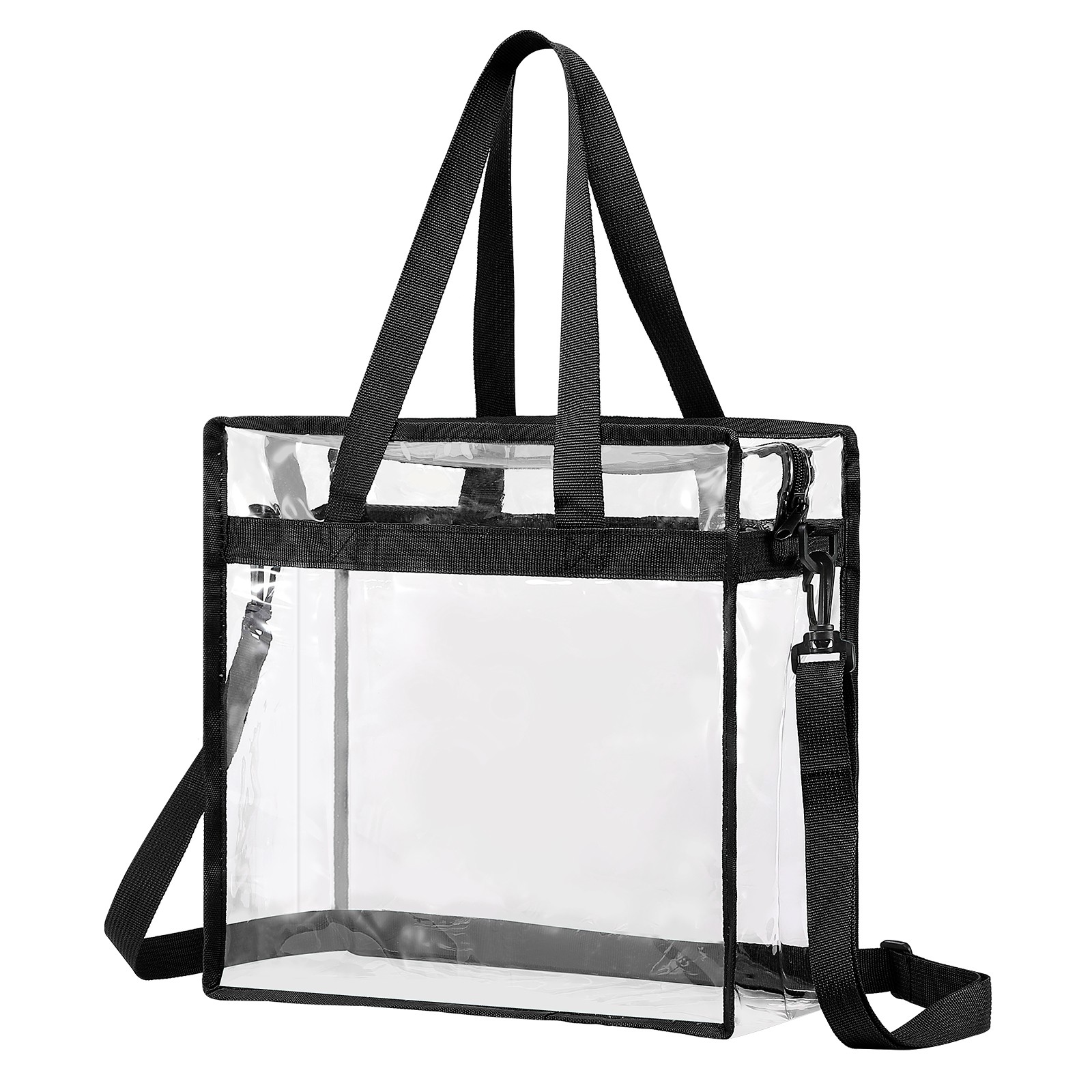 1Pcs 13″ x 6″ x 13″ PVC Waterproof Closure Crossbody Shoulder Bag (Black)