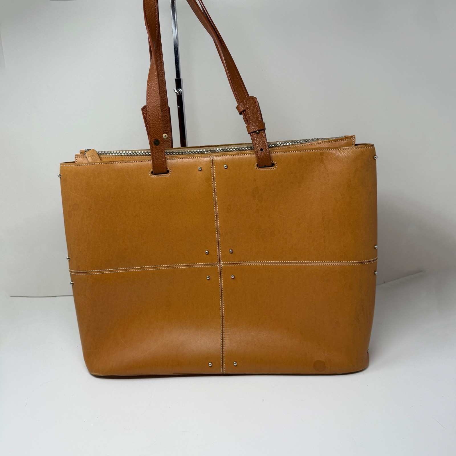 Tod’s Genuine Leather Studded Embellished Patchwork Shoulder Purse Tote Bag