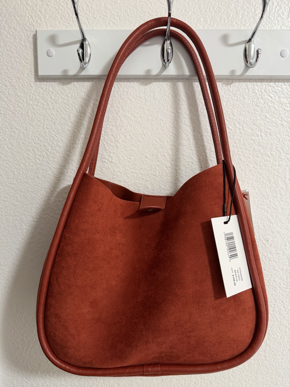 Steve Madden Solid Brown Shoulder Bag Zip/Magnetic Charm Lined Pockets Gold HW