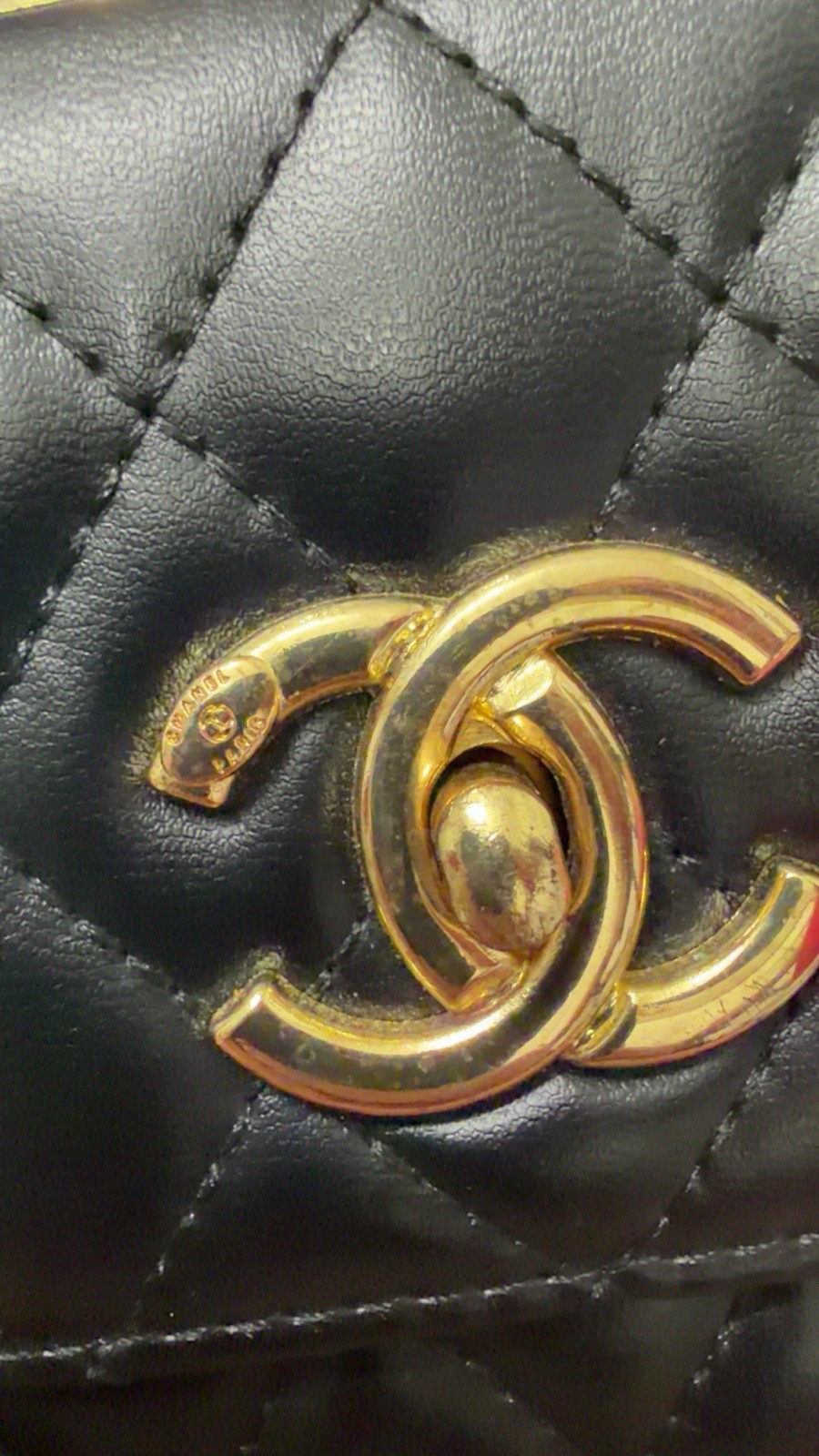 CHANEL Black Quilted Mini Crossbody Bag CC Logo Turn Lock Gold Hardware