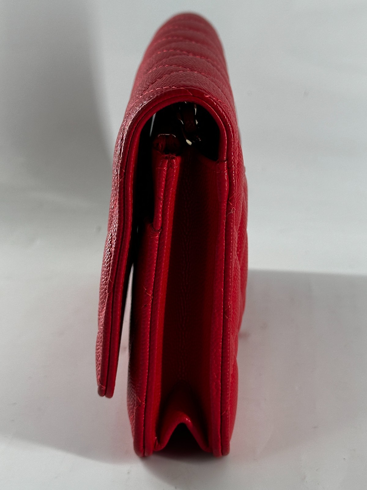 CHANEL WOC Wallet On Chain Caviar Red
