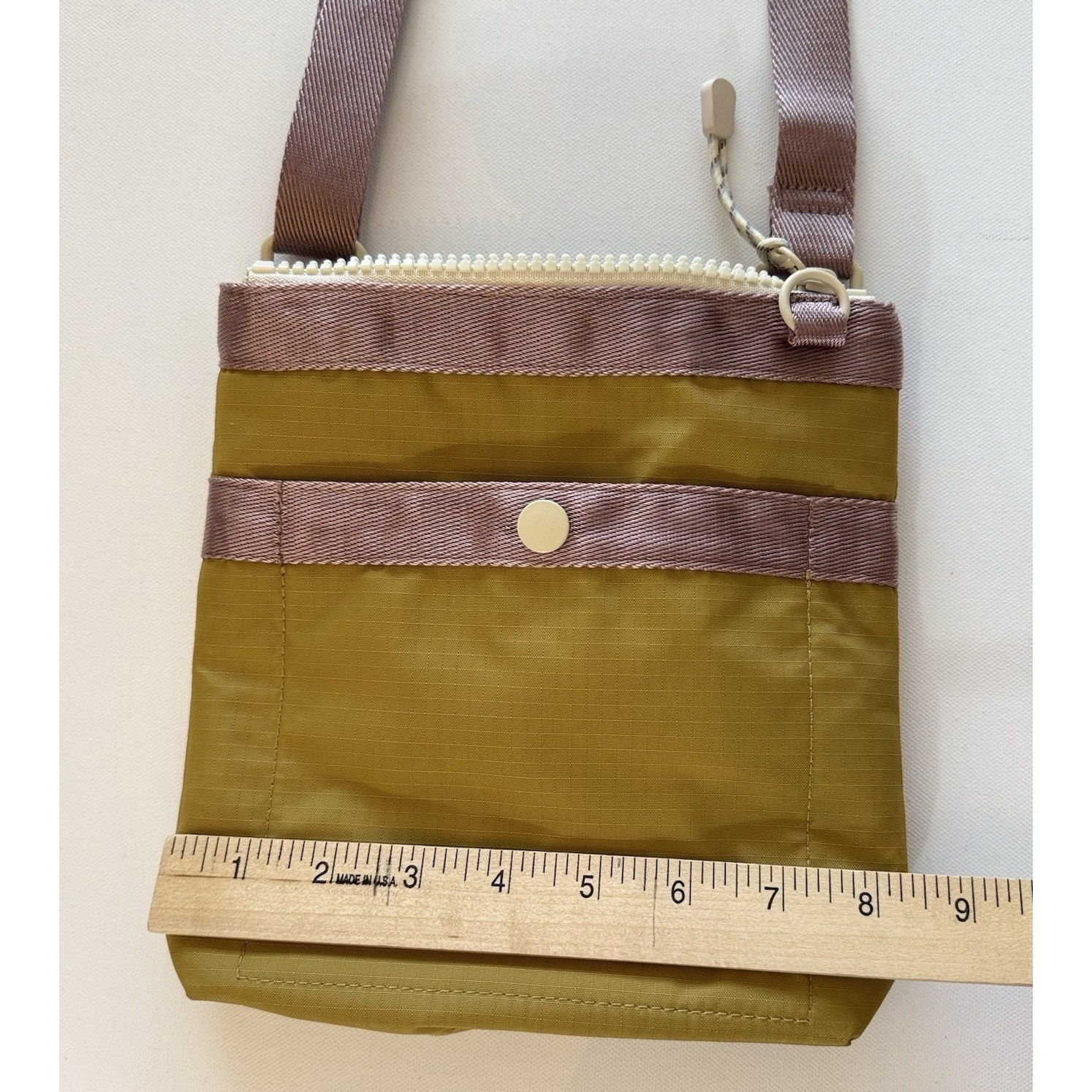 Madewell MWL Ripstop Nylon Boho Crossbody Bag Chartreuse Lavender
