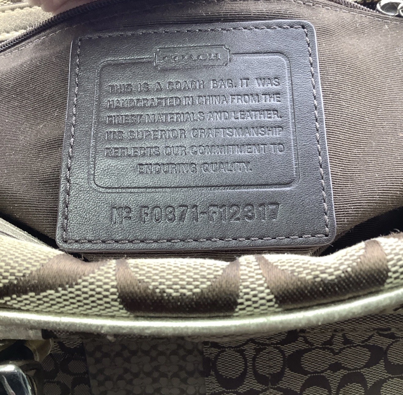 Coach Soho F12317 Signature Patchwork Satchel Mia Vintage Y2K Canvas Metallic