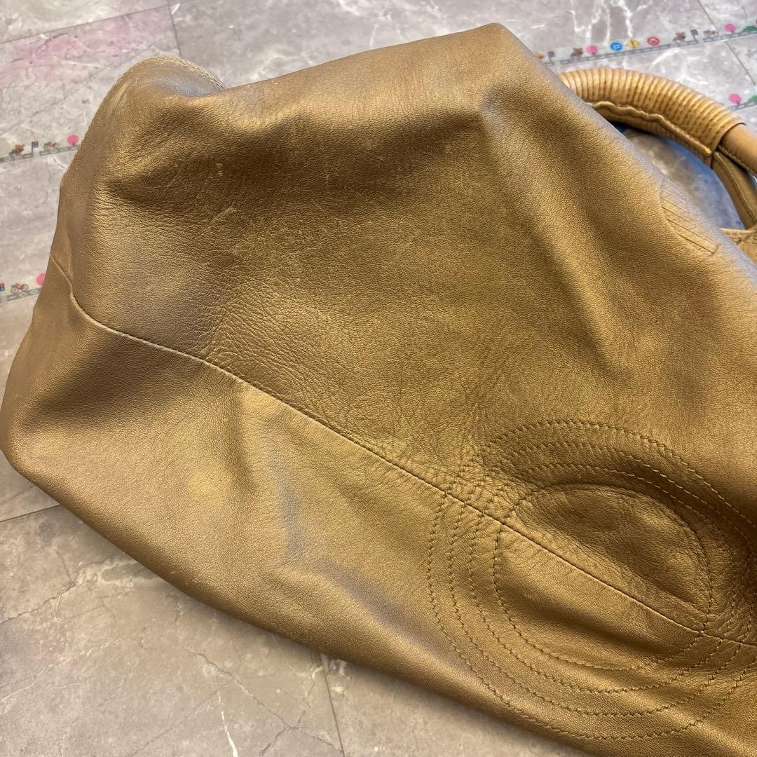 LOEWE Anagram Nappa Aire Shoulder Hand bag Brown Leather Tote Bag Women #2631