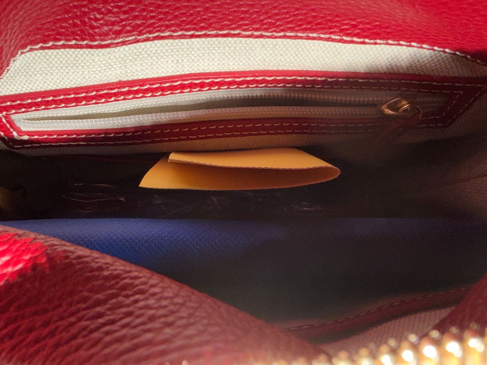 Dooney & Bourke Lucca Pebble Grain Leather Satchel with Pocket | Red | With Tags