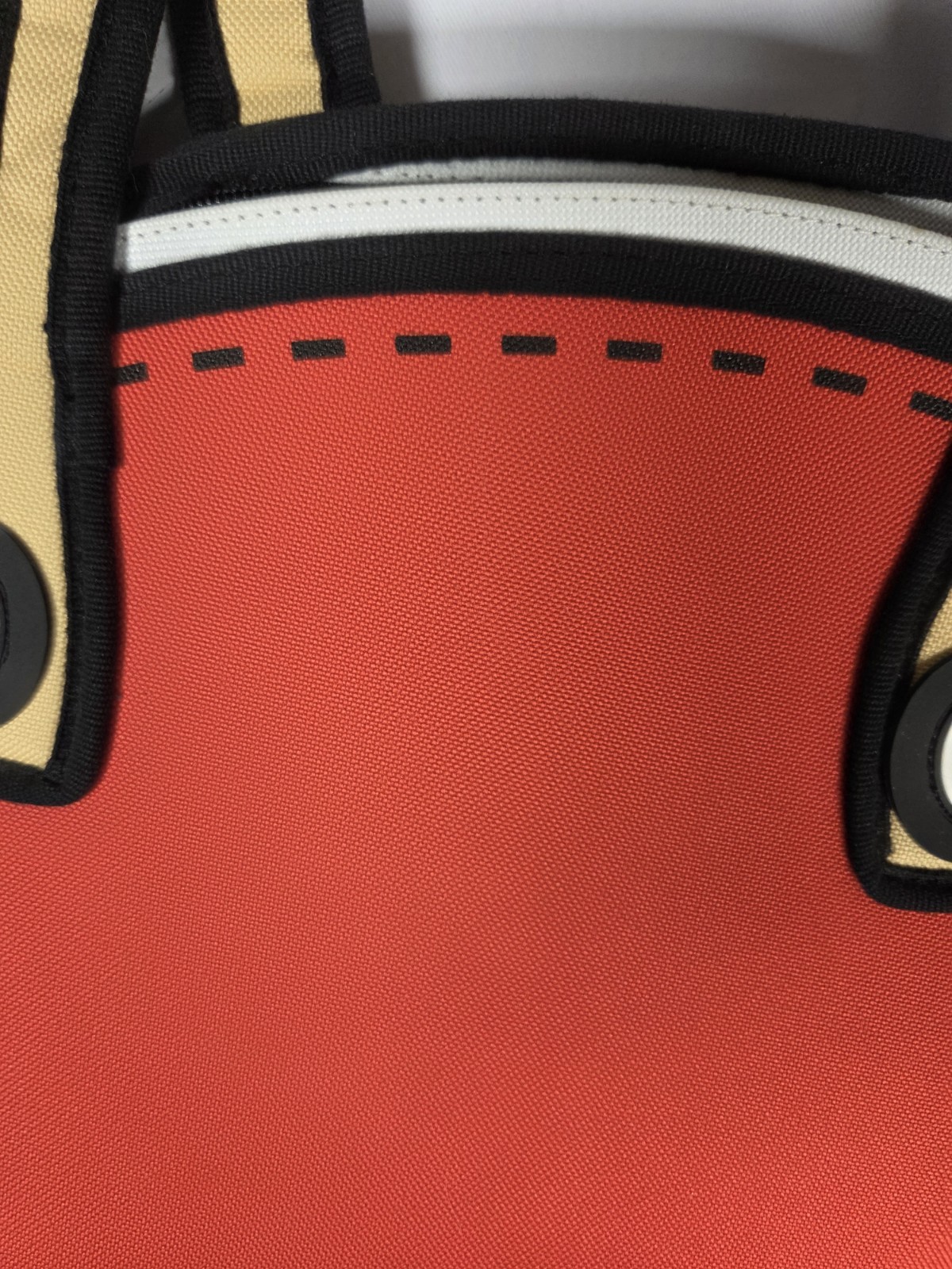 Jump From Paper Cartoon Illusion 2D Handbag Red Zip Top Purse Satchel