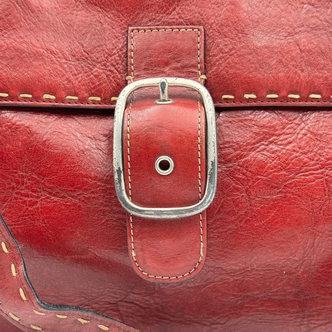 VTG ’90s El Portal Dark Red Leather Shoulder Bag Tote AS IS-READ NOTE