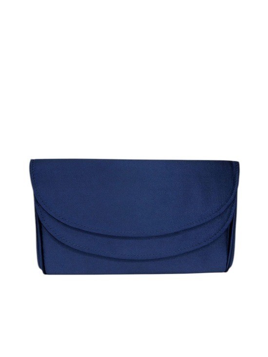 NWT JEWEL BADGLEY MISCHKA Satin Evening Amelia Bag Clutch or Shoulder Bag Navy