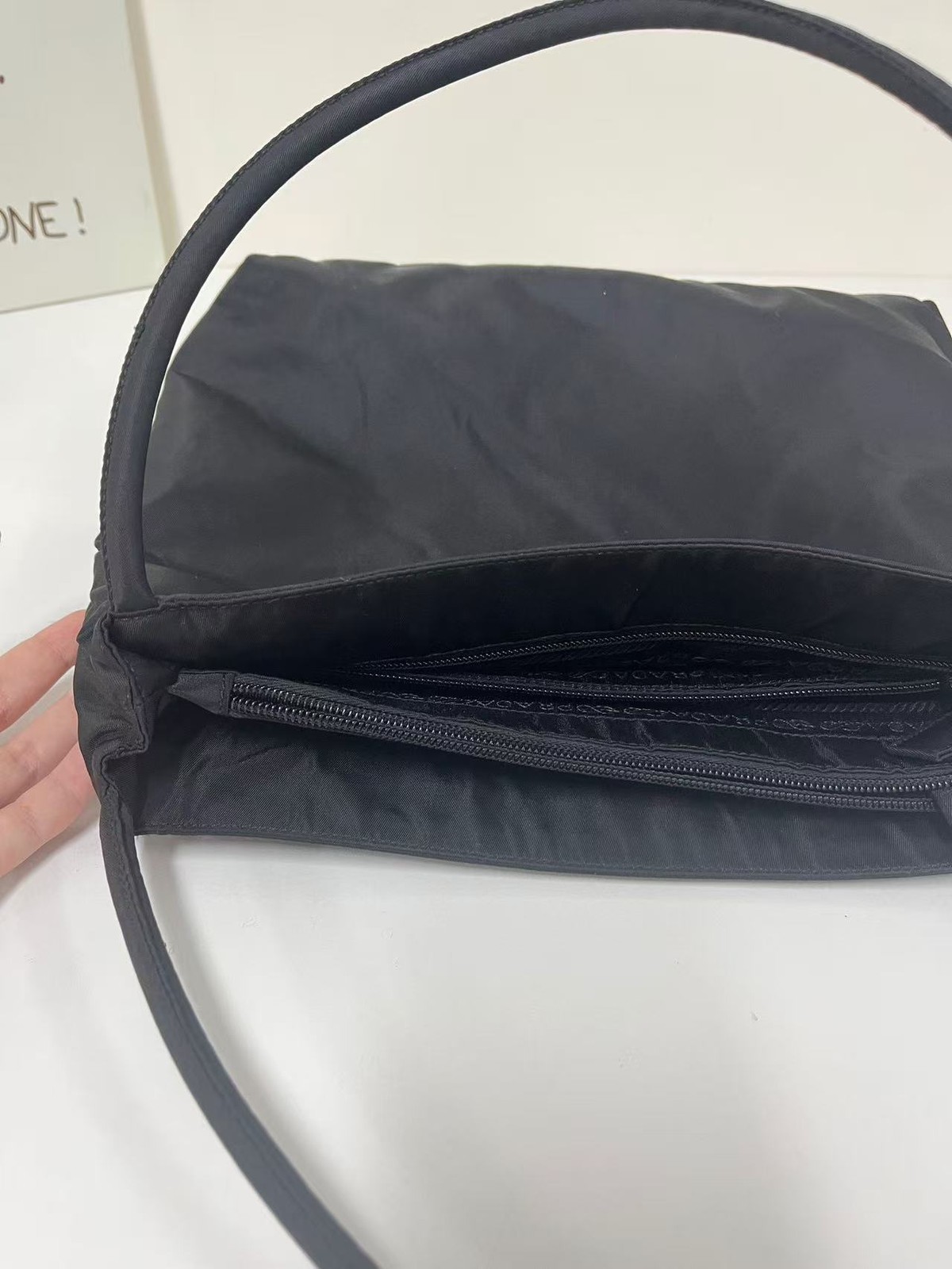 Prada Classic Nylon Triangle Plate Capacity Commuter Tote Bag AUTH