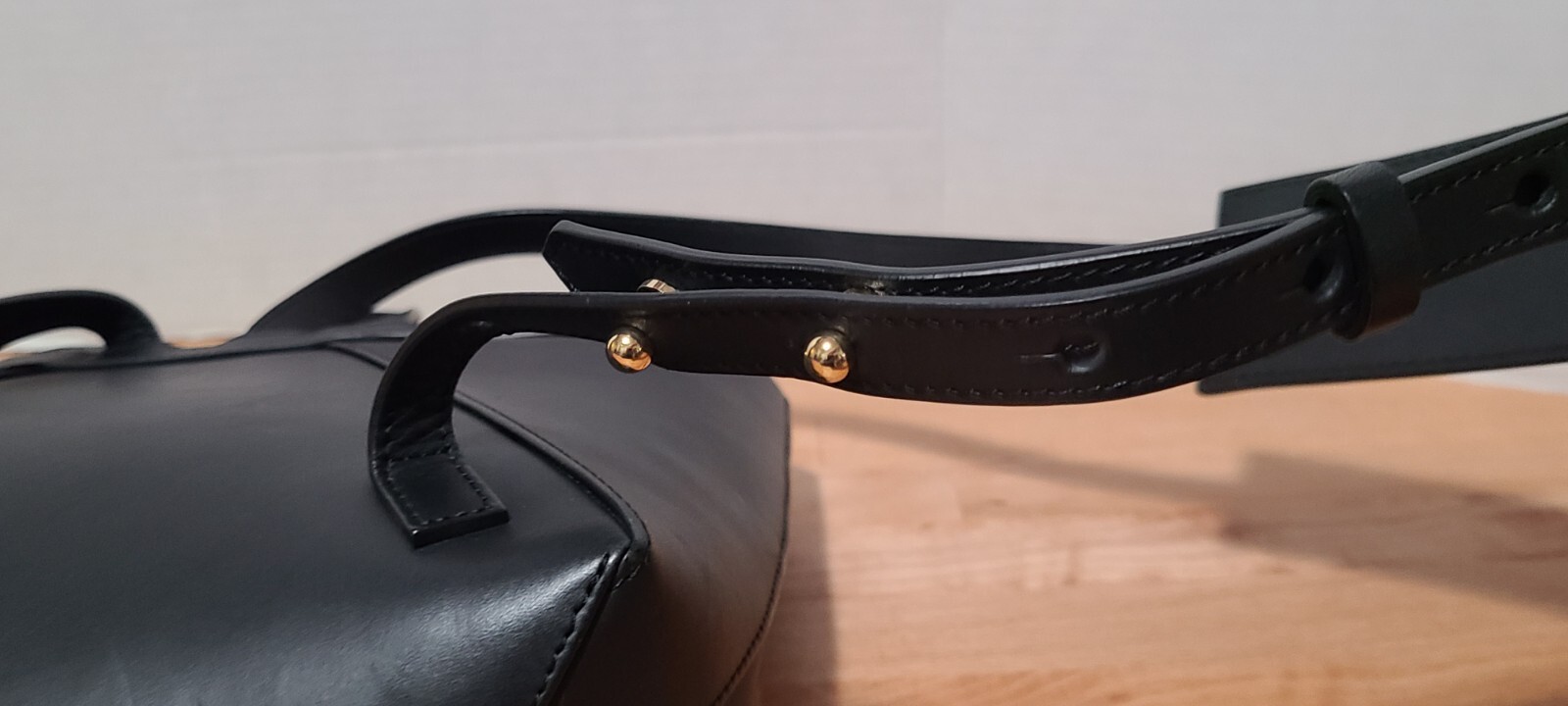 Janessa Leone Black Leather Backpack Tote Made In Spain 9.5″x9″x3″