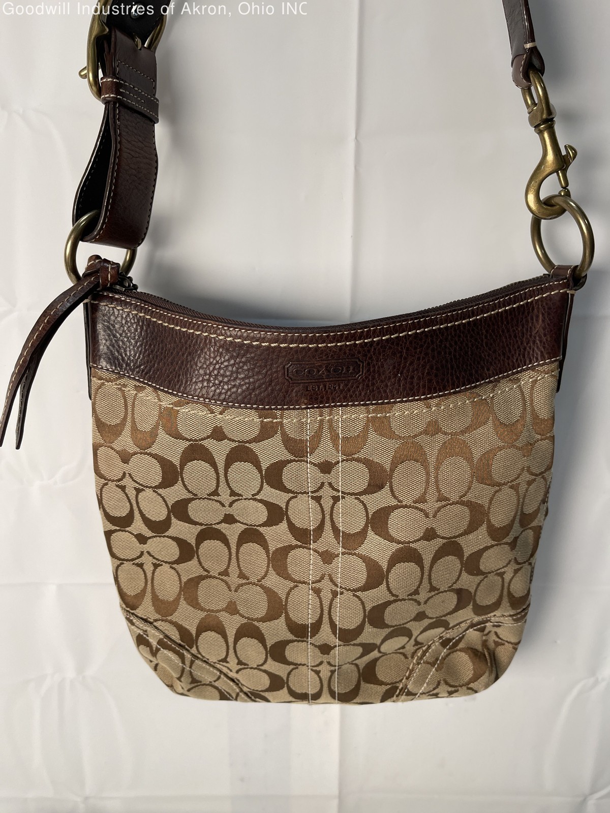 Gently Loved Certified Authentic Tan and Brown Coach Cross Body Handbag