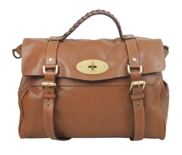 Mulberry HH7541 Alexa Oversized Leather Shoulder Bag Brown Used