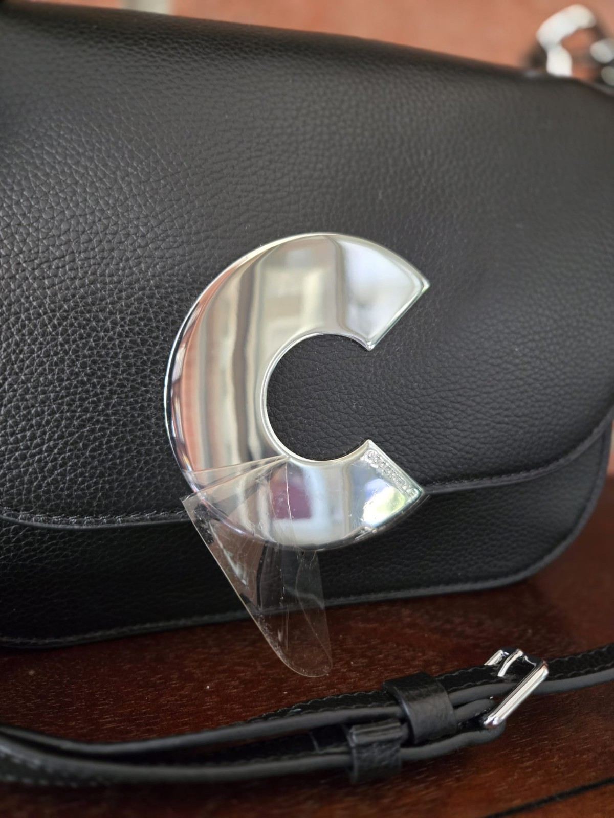 New Coccinelle Shoulder Bag Genuine Leather Silver Hardware Made in Italy