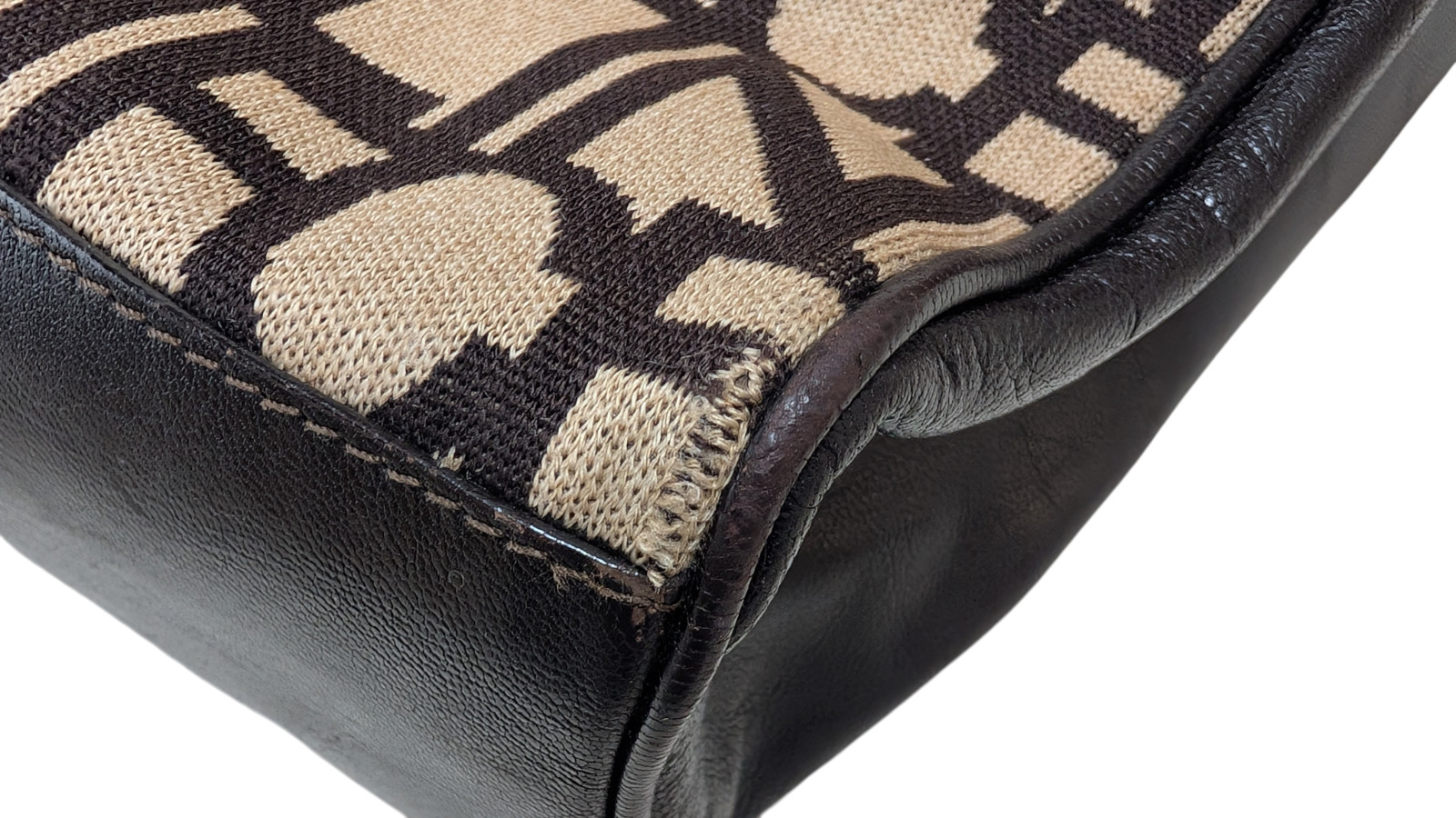 *Rere* CELINE Tote Shoulder Bag Logo Blazon Chain Triomphe Fabric Leather