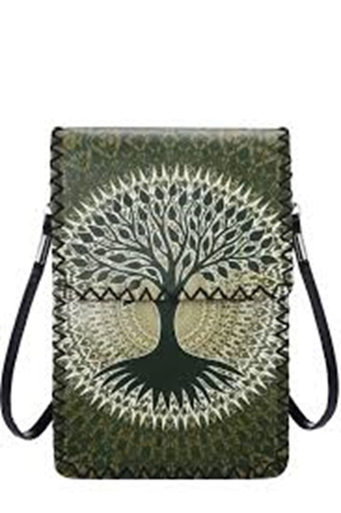 Vegan Hand Stitched Crossbody Bag Cell Phone Bag