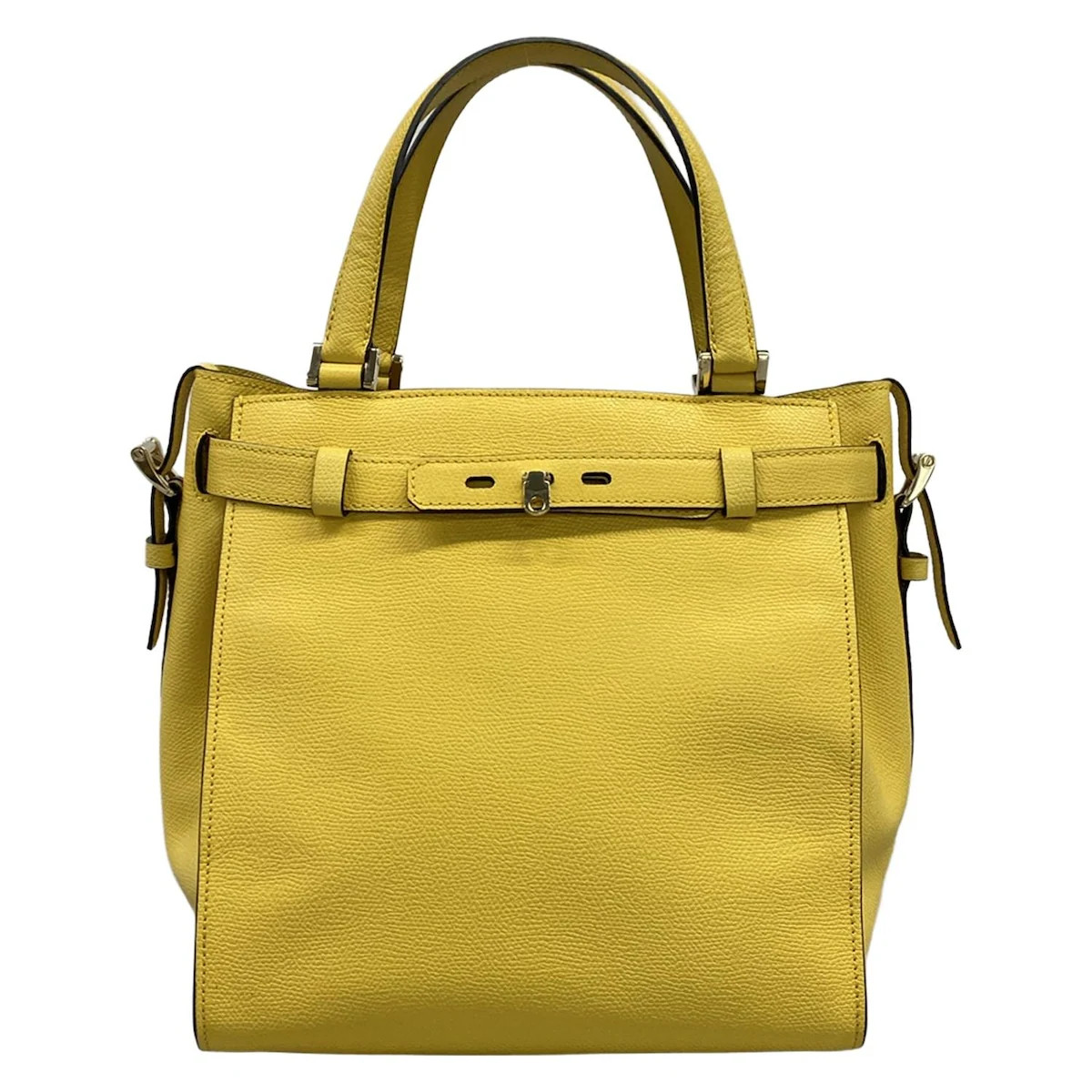 Valextra B Cube Yellow Leather N****** Tote Bag