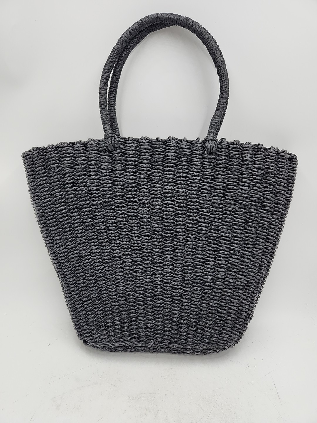 NEW Damson Madder Straw Market Bag with Logo. Black/Red Logo