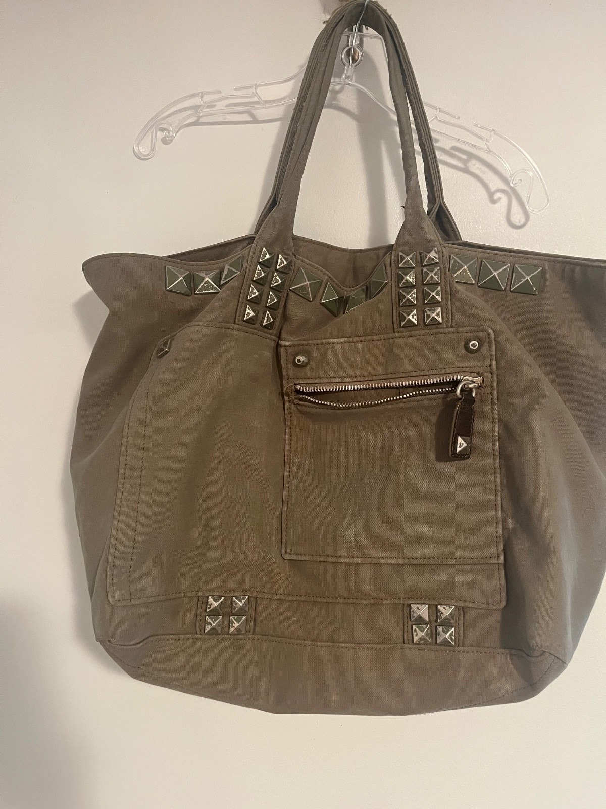 vintage Marc Jacobs heavy canvas tote with studs