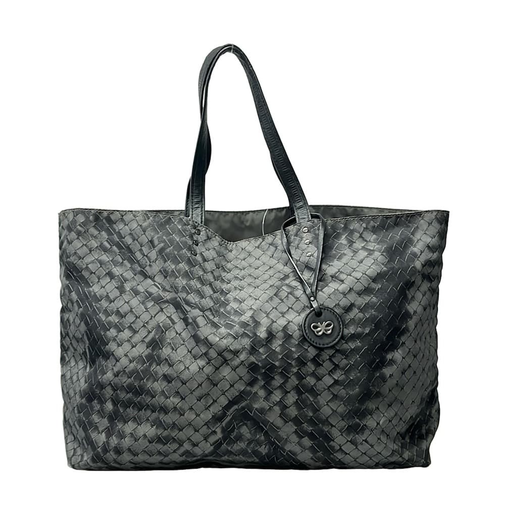 Bottega Veneta Leather Tote Bag Black Genuine Leather Stylish Vintage Condition