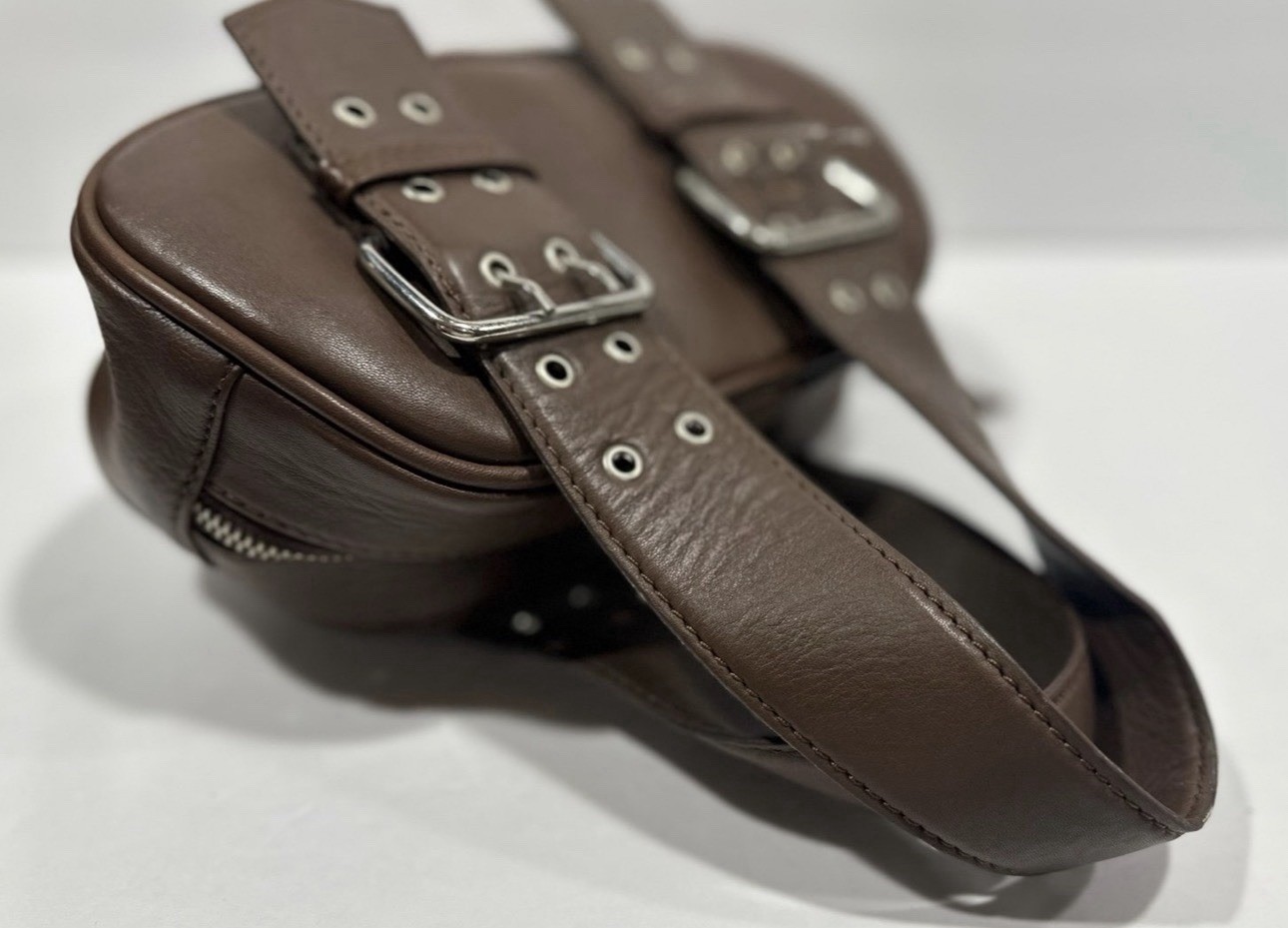 Free People Say Yes Bag Small Oval Brown Leather Handbag