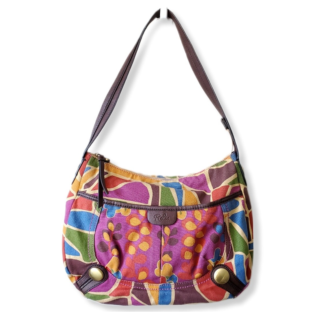 Relic Women Shoulder Bag Med Artsy Art To Wear Colorful Funky Lightweight FLAW