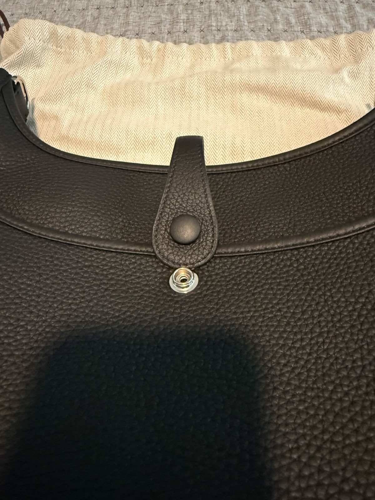 Hermes Evelyne 29 PM Black Crossbody Taurillon Clemence Leather Silver HW NEW