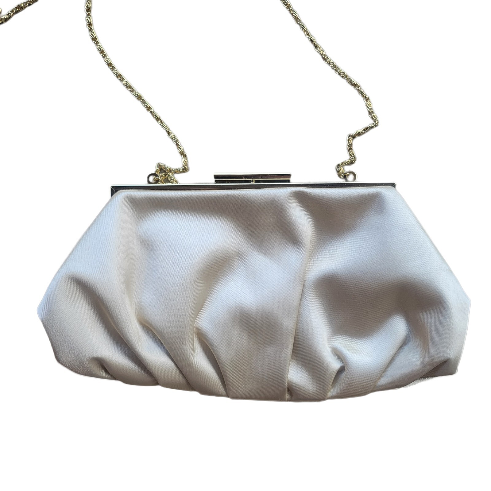 Lulu Townsend Evening Bag Beige Gold Chain Shoulder Bag
