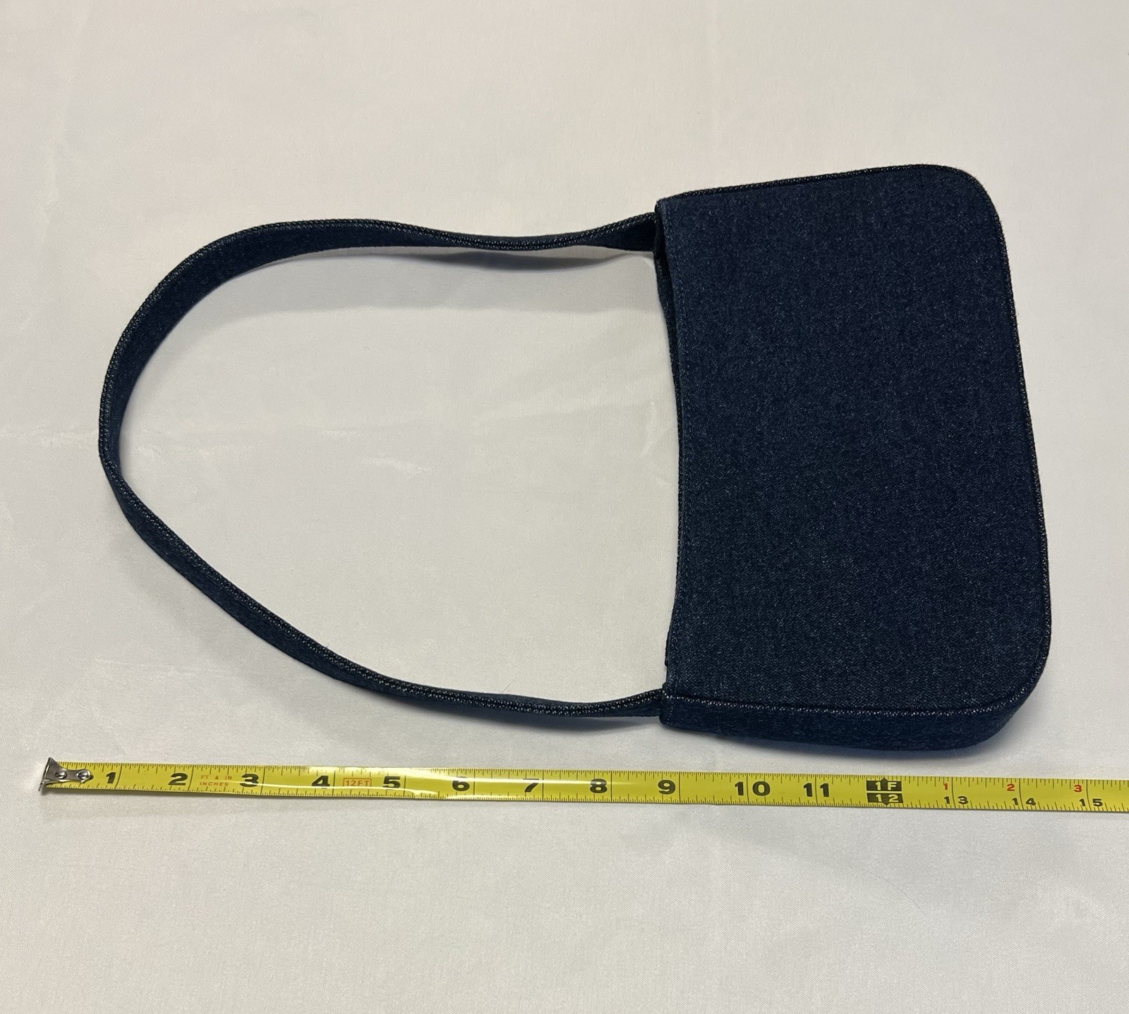 Brandy Melville Dark Blue Denim Small Shoulder Bag Hinged Frame Closure
