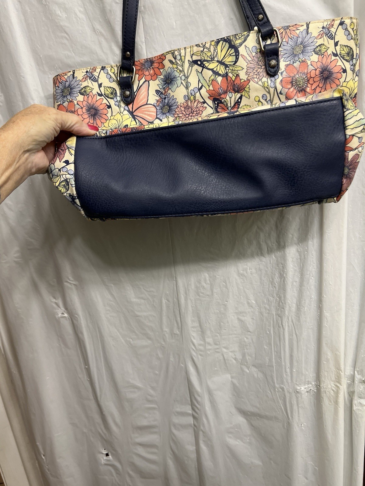 Sakroots Metro Tote In Multi Bloom Butterfly Print 15 X9x4 As Is