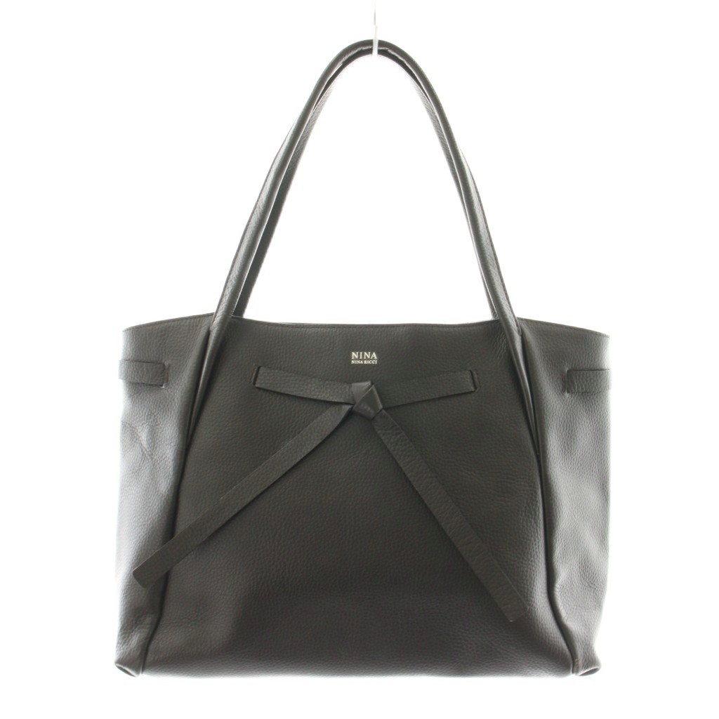 Nina Ricci NINA RICCI Tote Bag Handbag Ribbon Leather Brown AN13 Women s