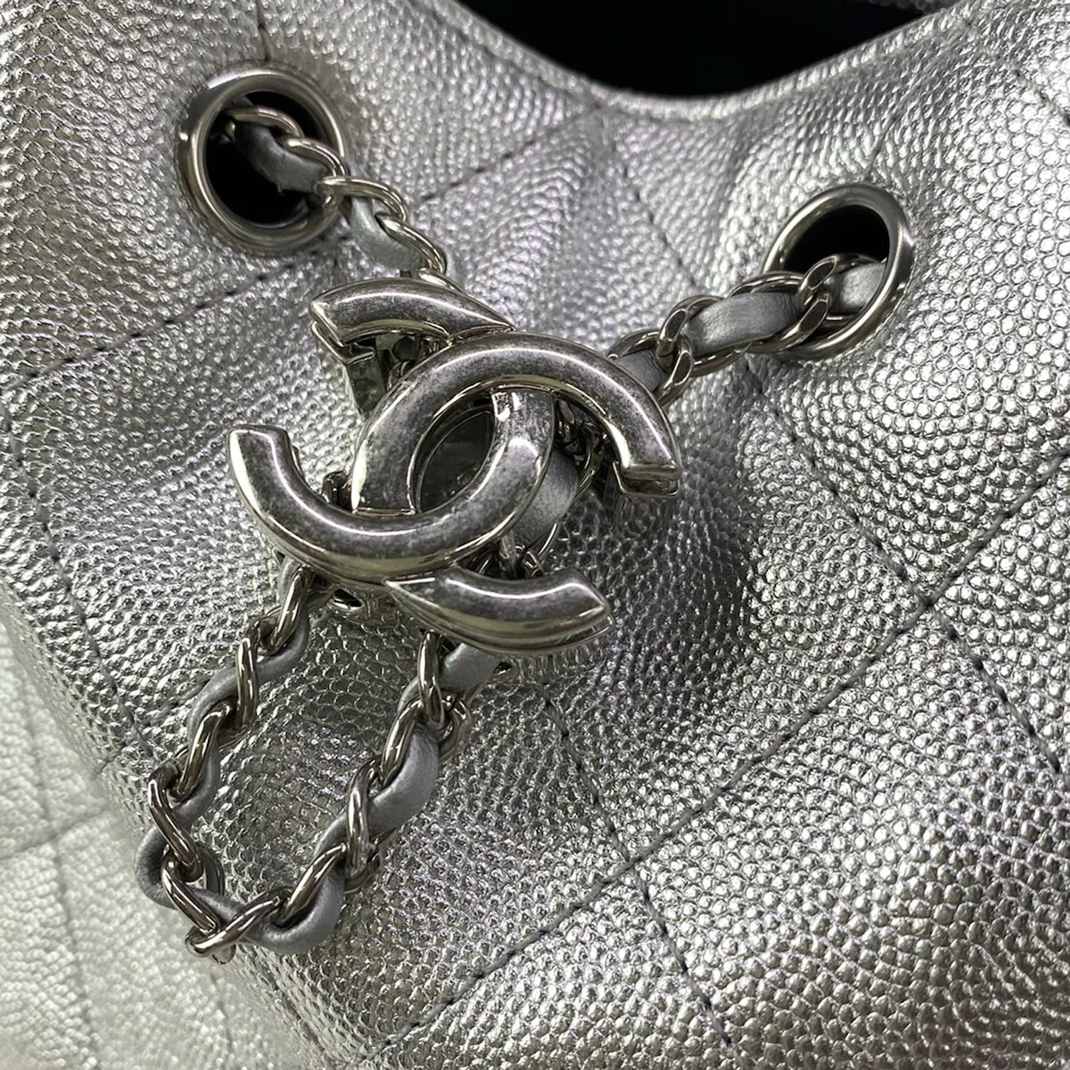 CHANEL CHANEL 25 Small AS5293 Silver Calfskin Shoulder Bag