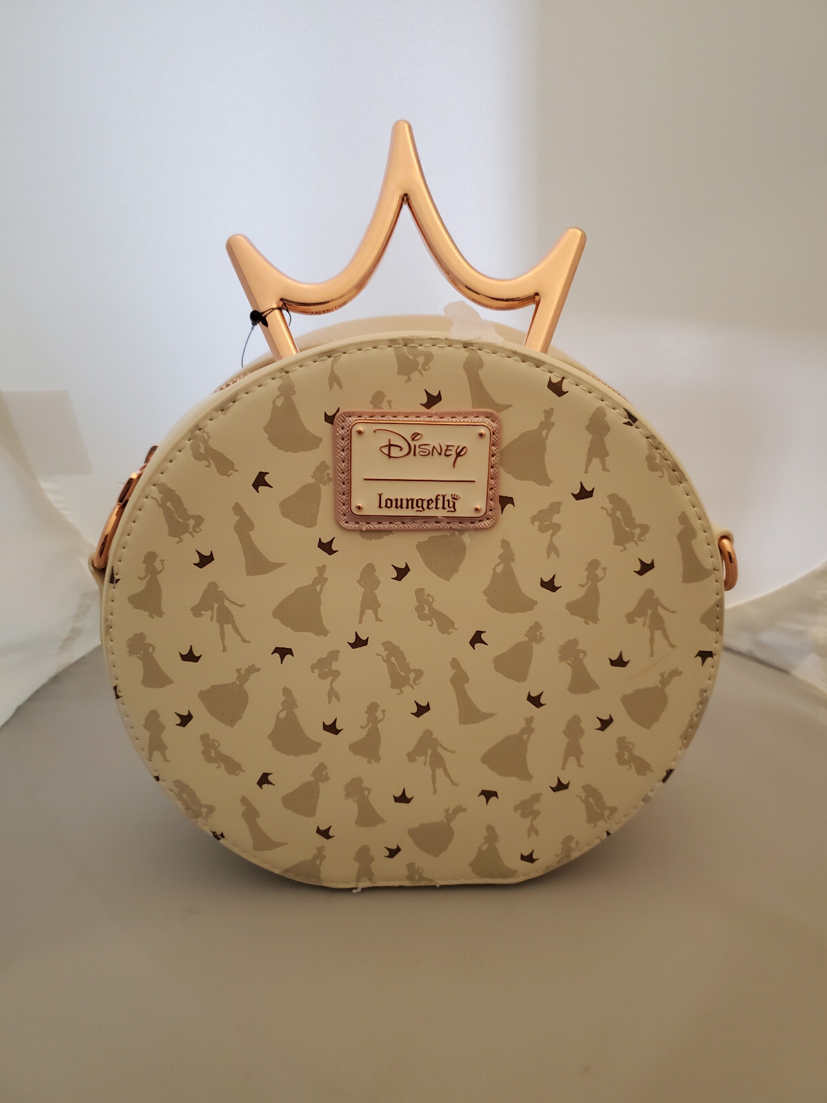 Disney Princess Loungefly Crown White Crossbody Bag Purse Damaged
