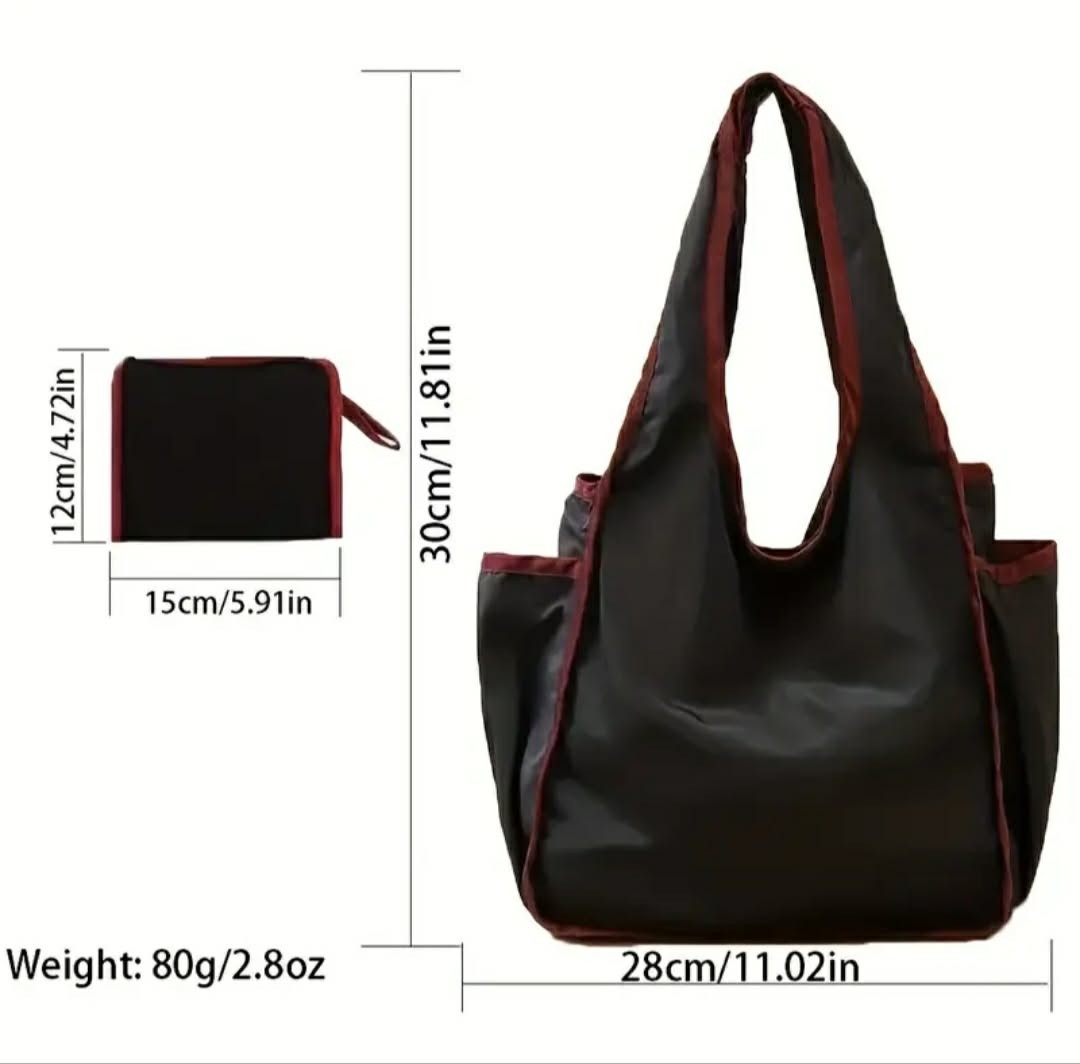 Foldable Tote Bag Large Size Portable PURPLE 11.81 x 11.02 x 3.94