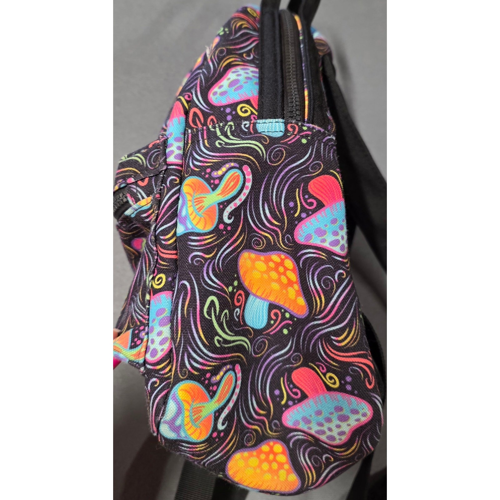 Spencer’s Mushroom Mini Backpack Vibrant Psychedelic Festival Compact Whimsygoth