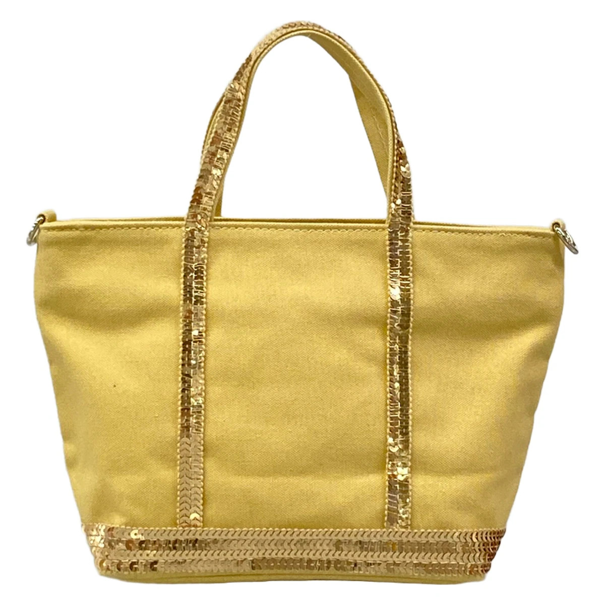 vanessa bruno Kabus XS Yellow Gold Canvas Tote Bag