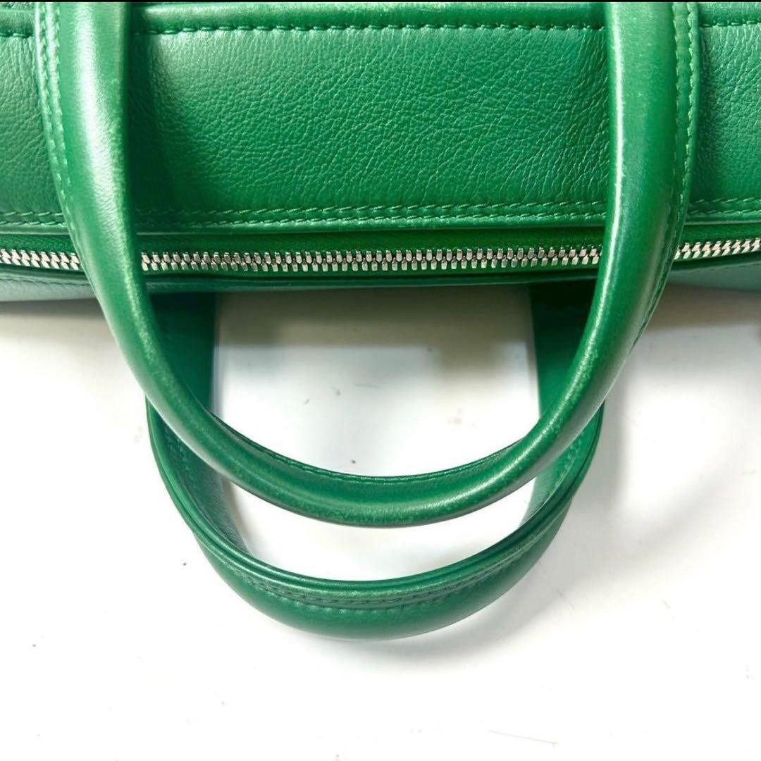 Balenciaga Shoulder Bag Triangle Duffle Green Leather Size: W11.4xH6.9 in.