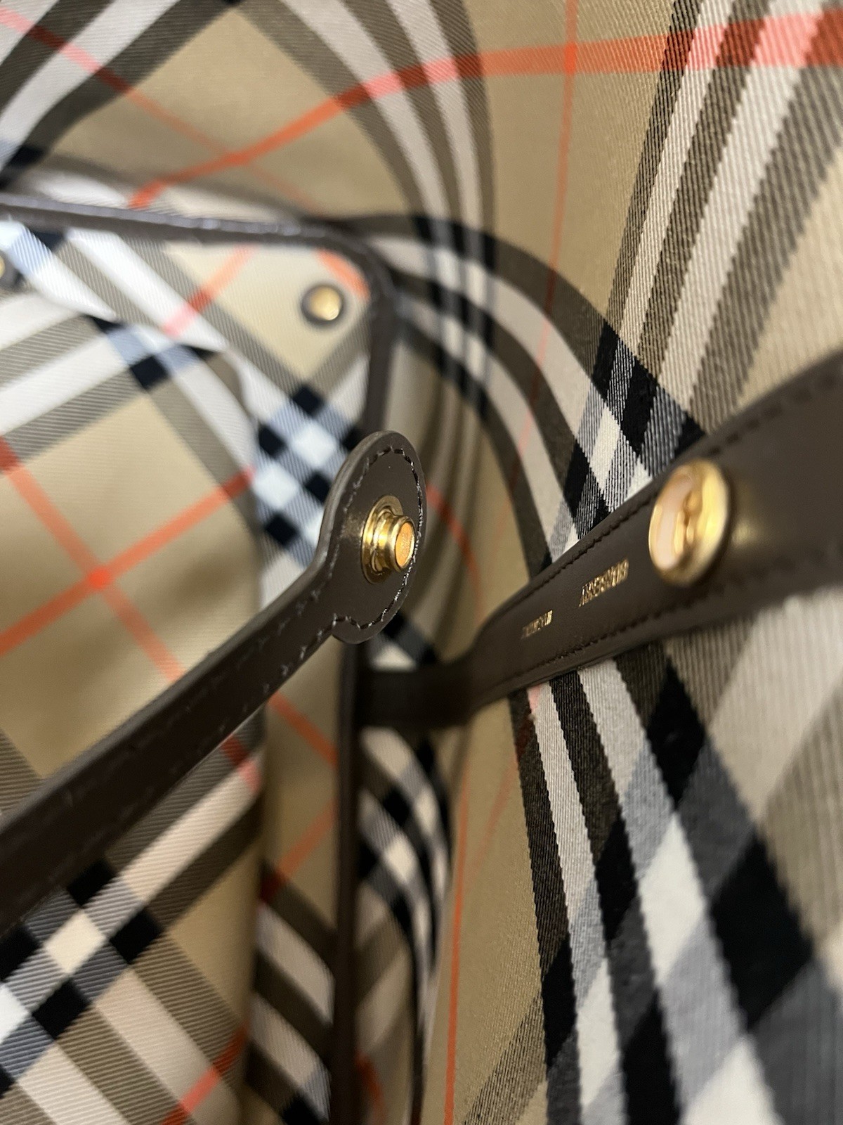 Burberry Small Check Cotton Twill Tote Bag Sand
