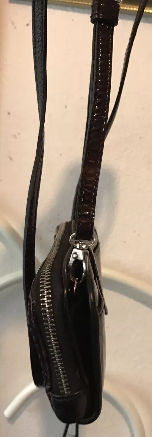 BRIGHTON Brazos Wild TIGER Patent Leather Purse WALLET ORGANIZER Crossbody BaG