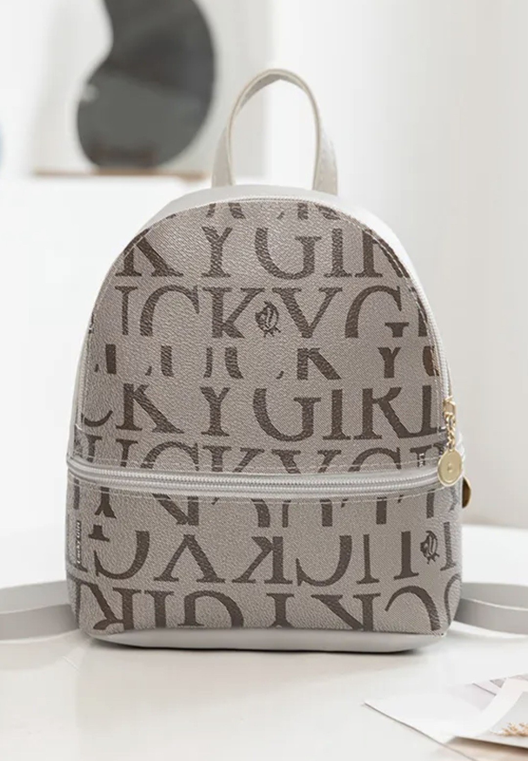 Monroe Lane Mini Backpack Lucky Girl All-Over Print, Headphone Port, Zip
