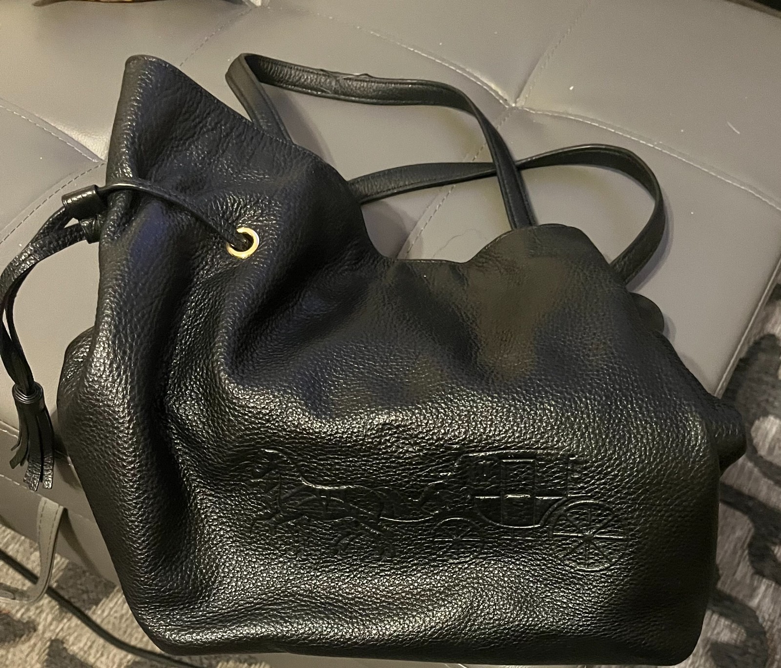 Coach C5269 Dempsey Drawstring Bucket Bag – Black